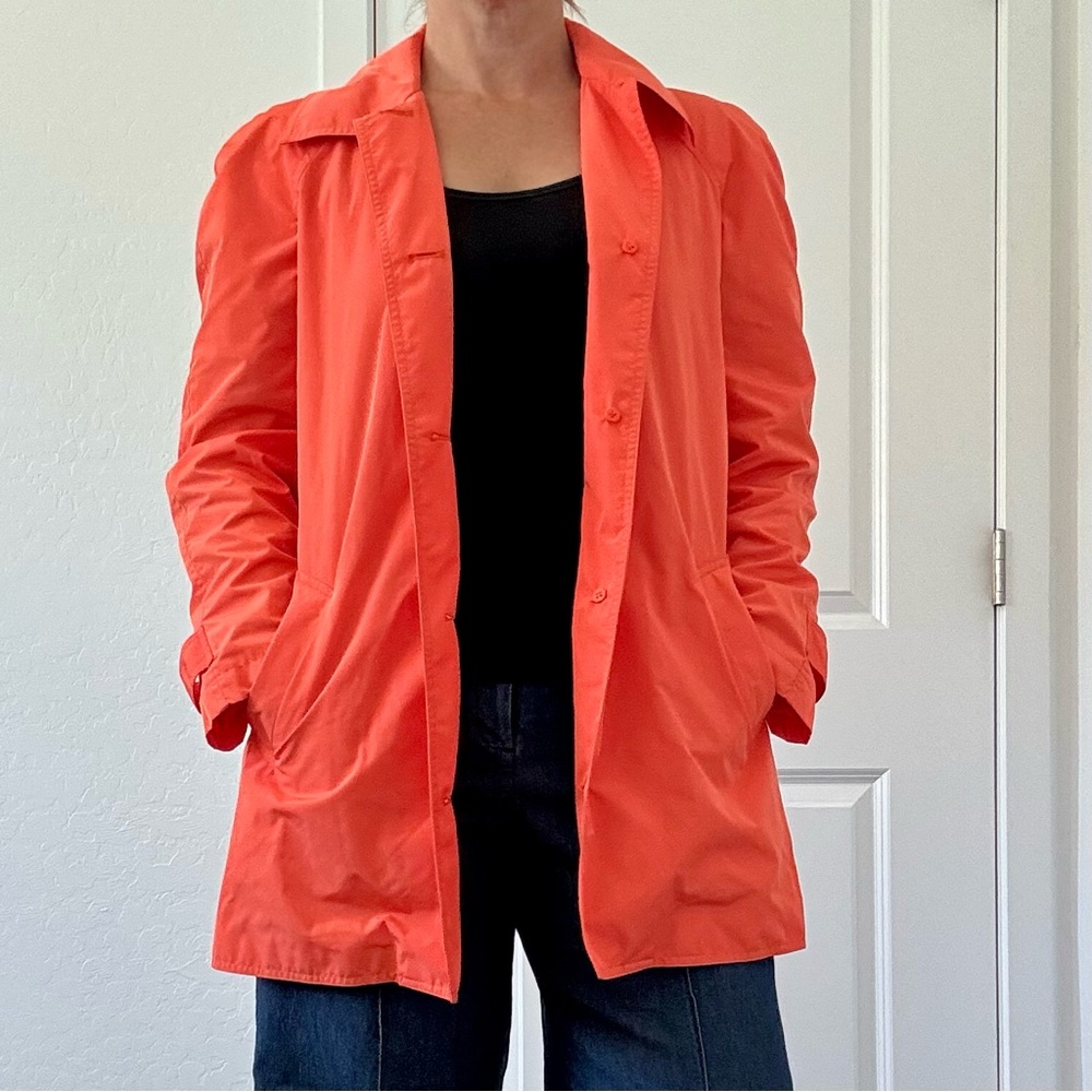 Lauren Ralph Lauren Women's Vibrant Orange Trench Coat Rain Jacket